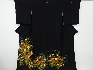 アンティーク　菊模様刺繍留袖(比翼付き)